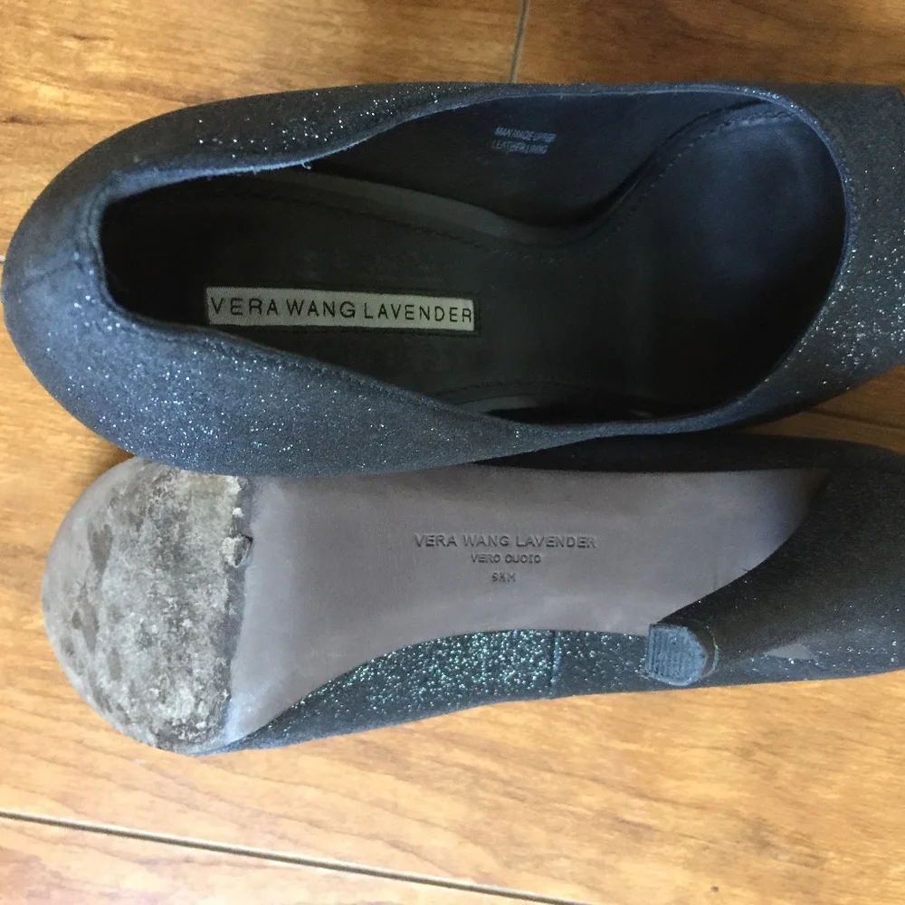 Vera Wang Selma Glitter Platform Wedding Heel Pump